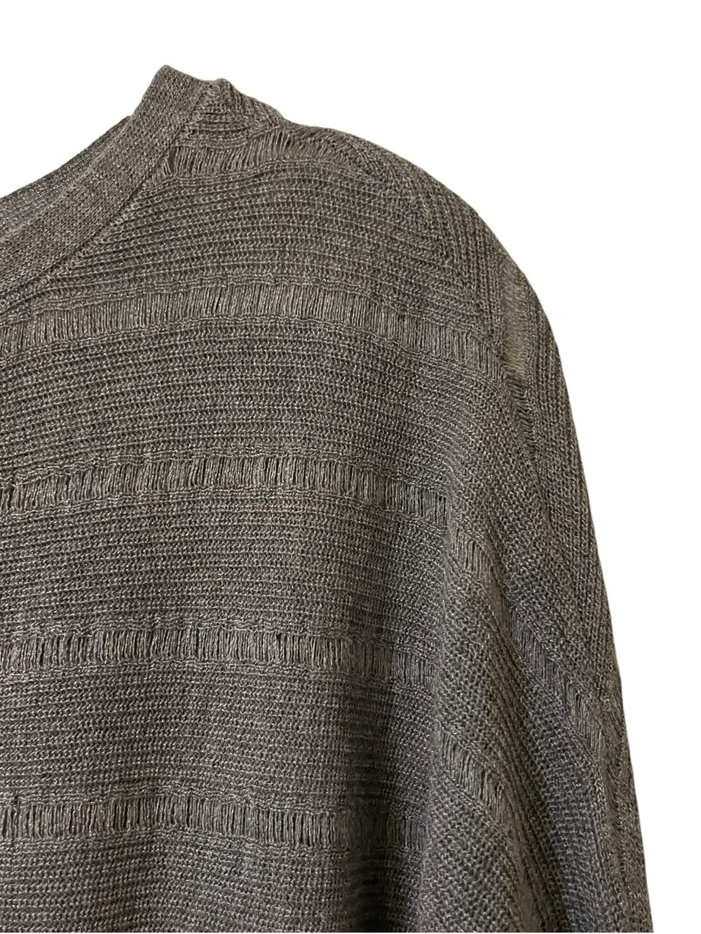 Eileen Fisher Textured Long-Sleeve Sweater Gray XS Stretch Italian Yarn - Picture 5 of 9